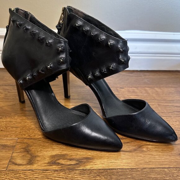 Elliott Lucca- Caterina Peekaboo Studs Heels, Black- Size 8 - Picture 1 of 12